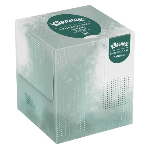 Pañuelo Desechable para la Cara Kleenex® Professional Naturals, 2 Hojas, 90 por Caja, Blanco